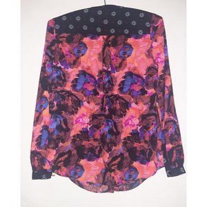 NYDJ pink multi pattern blouse NWOT